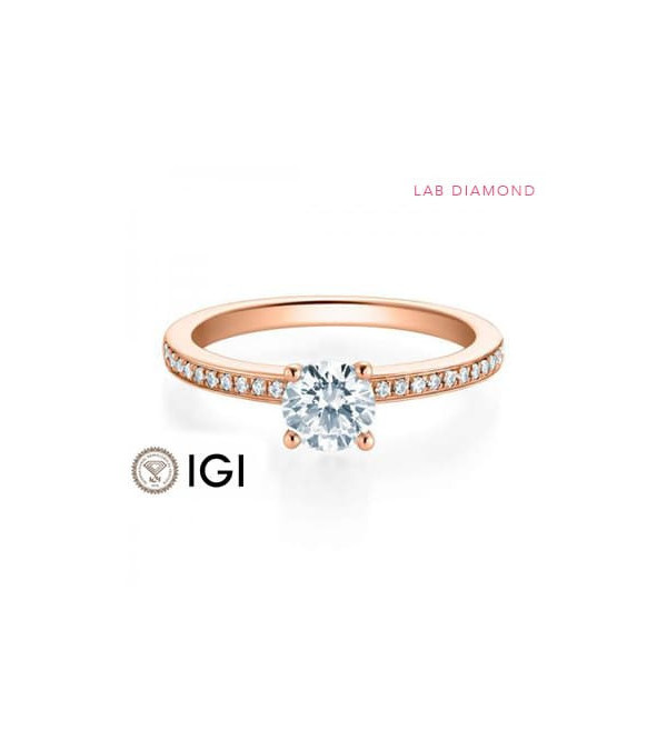 Exclusivo anillo de compromiso con diamantes de laboratorio éticos