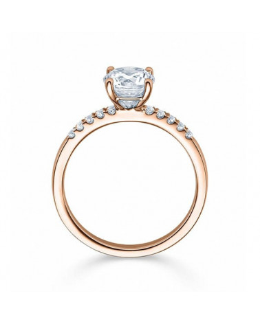 Anillos de compromiso pavé con diamantes artificiales de laboratorio