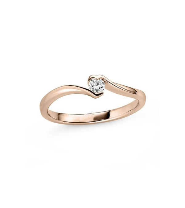Anillo de compromiso oro rosa con diamante corazón | Staring