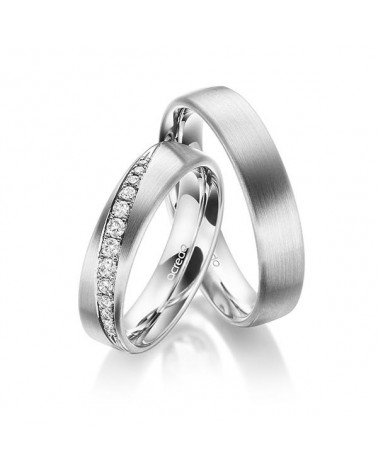 Anillo con diamantes naturales en oro blanco de 18K con certificado.