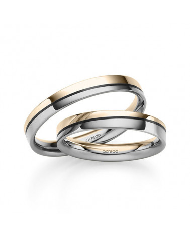 Exclusivas alianzas de boda de oro amarillo y negro