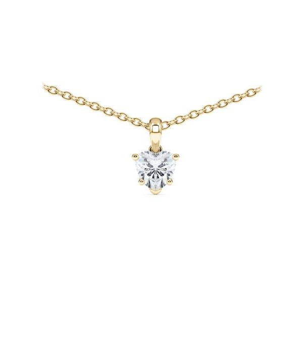 Collar de oro o platino con diamante corazón de laboratorio | Staring
