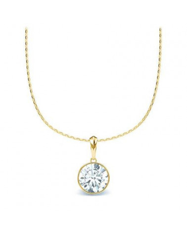 Collar de oro amarillo con diamante ético artificial | Staring