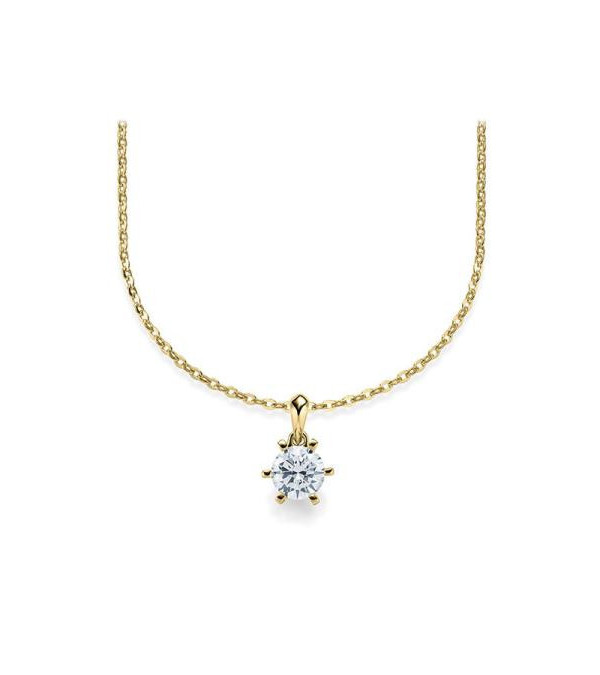 Colgante de oro amarillo con diamante ético de laboratorio | Staring