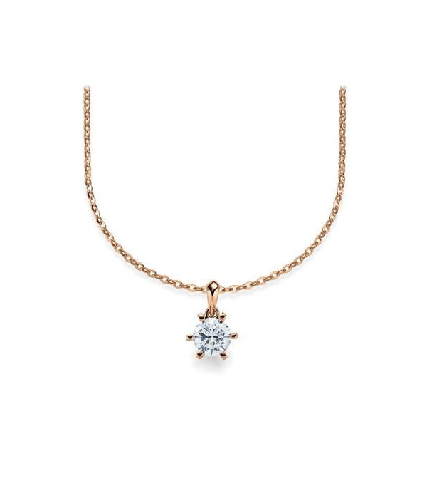 Collar de oro rosa con diamante ético de laboratorio | Staring