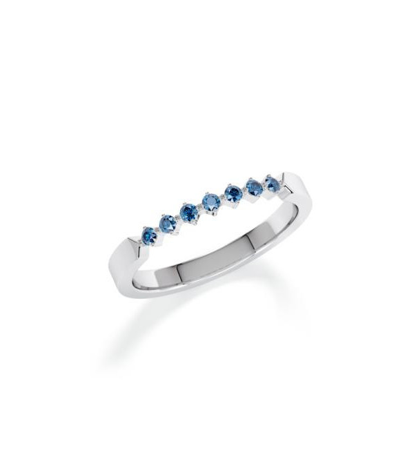 Memoire de oro blanco o platino con diamantes azules  | Staring
