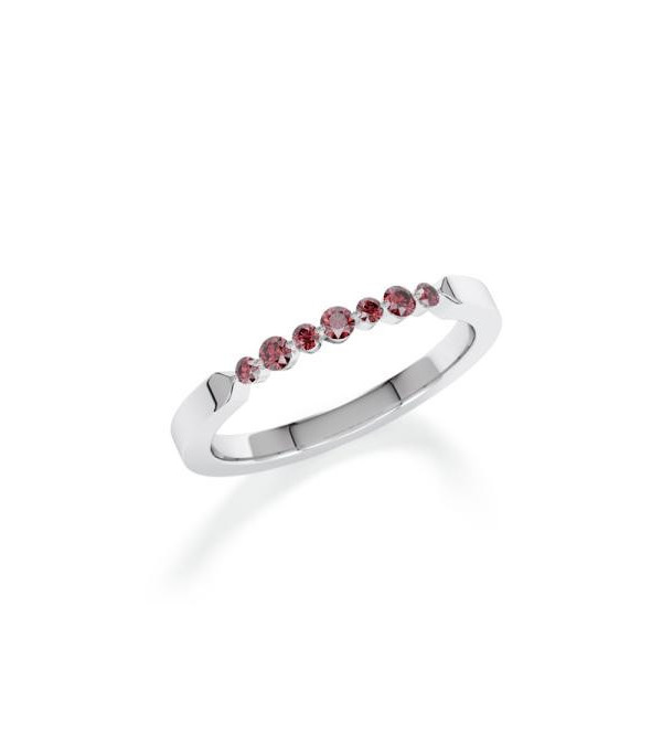 Anillo en oro blanco o platino fancy diamonds de color rojo  | Staring