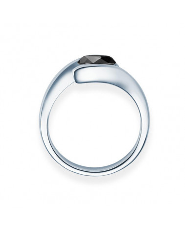 Anillo de oro blanco o platino con un diamante negro | Staring