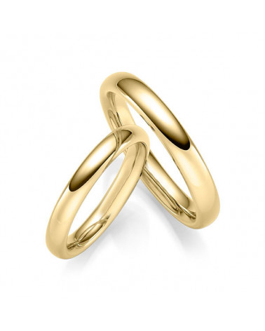 Alianzas de boda de oro con dos diamantes talla princesa