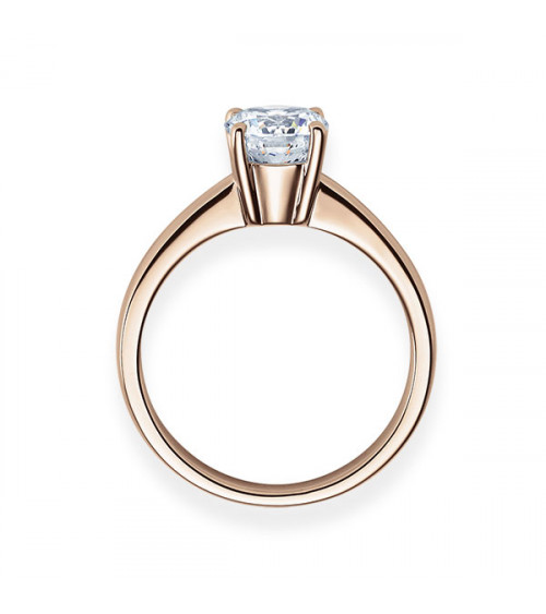 Anillo solitario minimalista en oro rosa | Staring