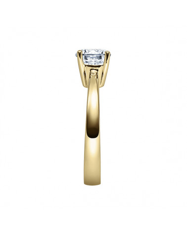 Clásico anillo de compromiso con diamante artificial de origen ético