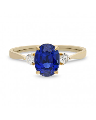 Anillos de compromiso de oro con esmeraldas y diamantes | Staring