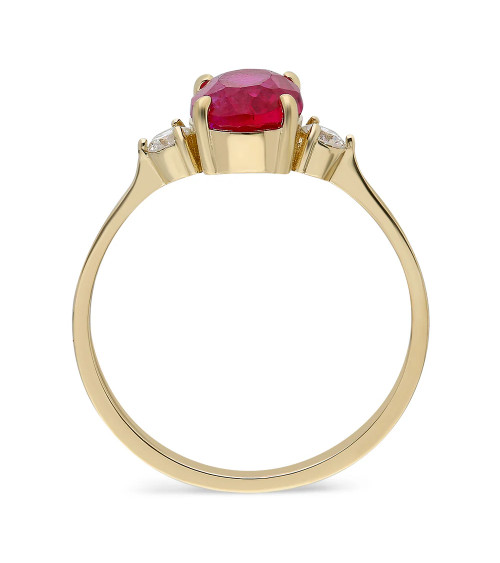 Engagement Gold Rings with Rubies and Diamonds | Staring