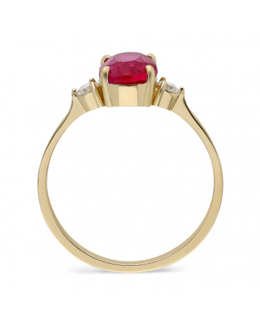 Anillos de compromiso de oro con rubíes y diamantes | Staring