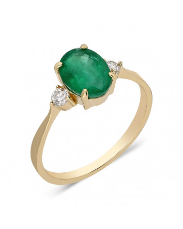 Anells de compromís d'or amb maragdes i diamants | Staring