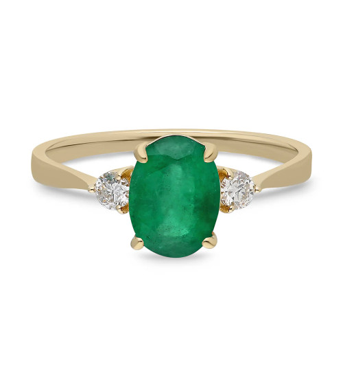 Anells de compromís d'or amb maragdes i diamants | Staring