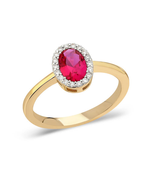 Anillos de compromiso de oro con rubíes y diamantes | Staring