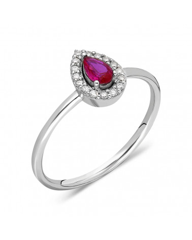 Sortija de oro con un rubí y diamantes alrededor | Staring