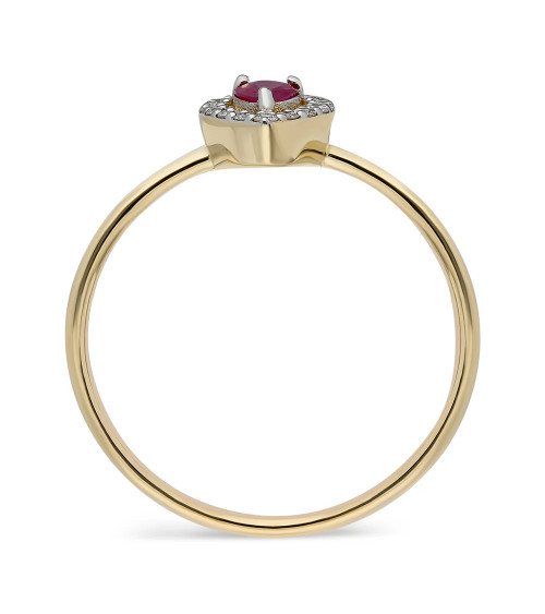 Sortija de oro con un zafiro y diamantes alrededor | Staring