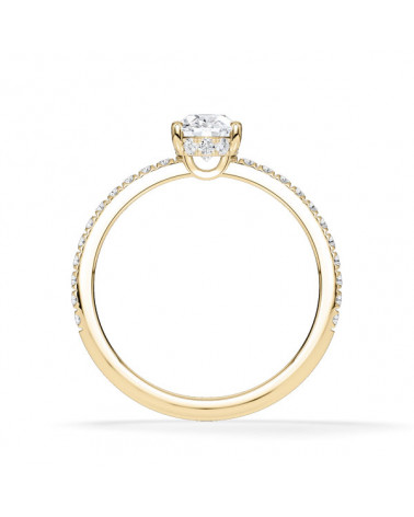 Anillos en oro amarillo de compromiso con oval lab diamond | Staring