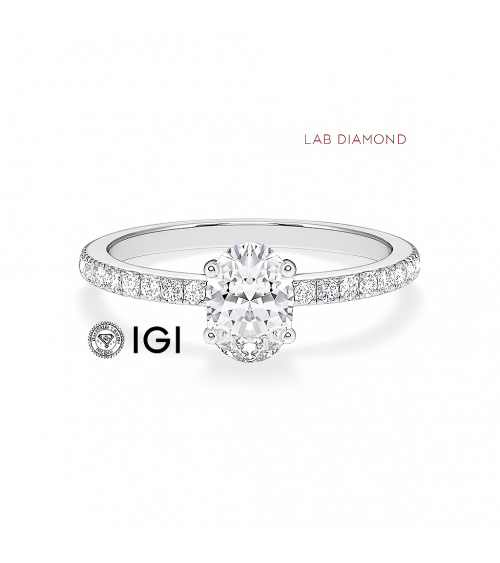 Lab-grown diamond pavé engagement rings