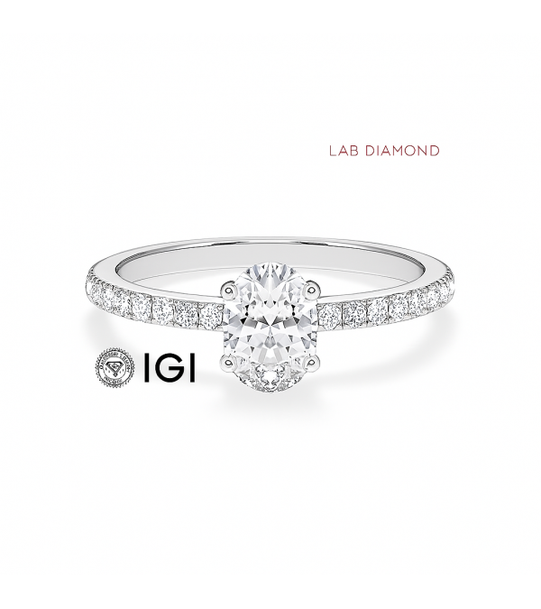 Lab-grown diamond pavé engagement rings