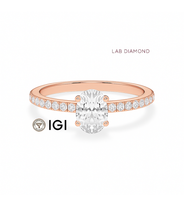 Lab-grown diamond hidden halo engagement rings