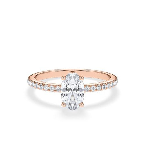 Anillos de compromiso halo con diamantes artificiales de laboratorio