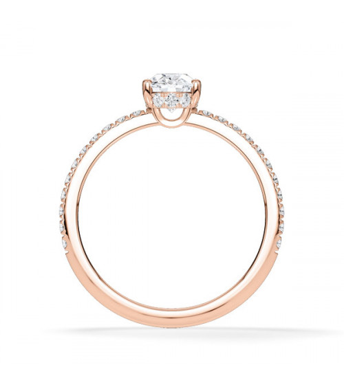 Anillos en oro rosa de compromiso con oval lab diamond | Staring