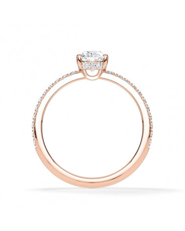 Anillos en oro rosa de compromiso con oval lab diamond | Staring