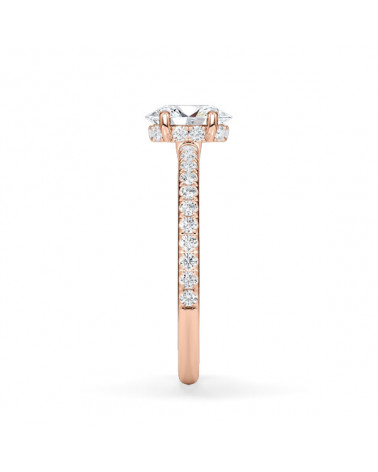 Anillos en oro rosa de compromiso con oval lab diamond | Staring