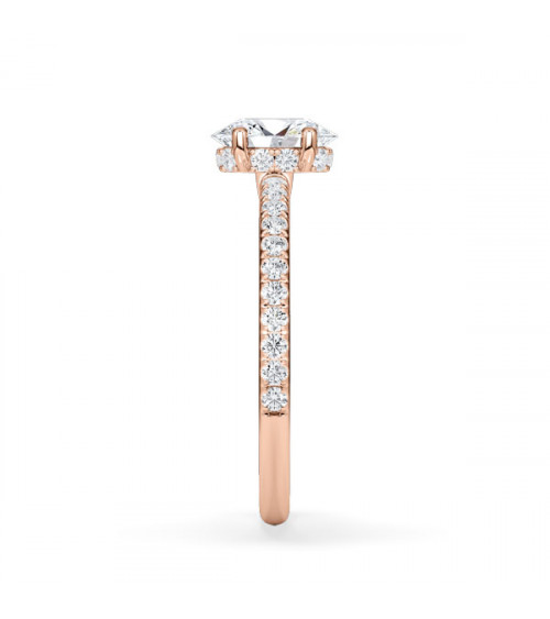 Lab-grown diamond hidden halo engagement rings