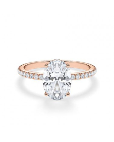 Anillos de compromiso halo con diamantes artificiales de laboratorio