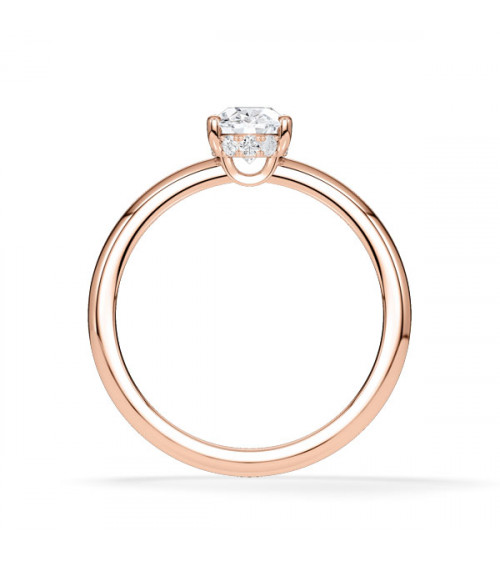 Anillos de pedida diamante oval en oro rosa de 18k | Staring