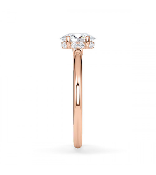 Anillos de pedida diamante oval en oro rosa de 18k | Staring