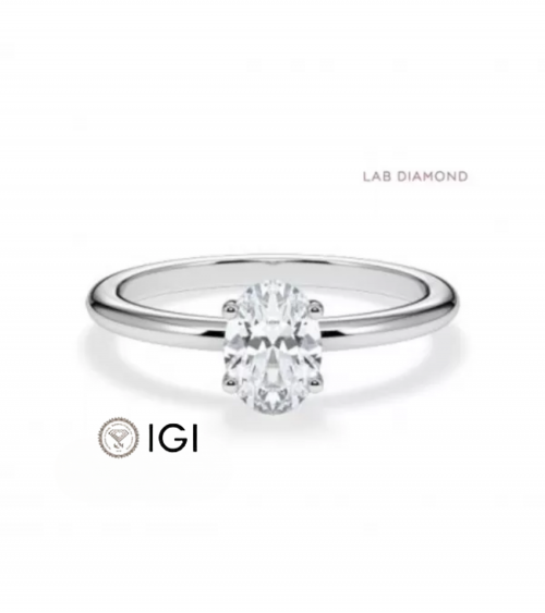 Lab-grown diamond solitaire engagement rings