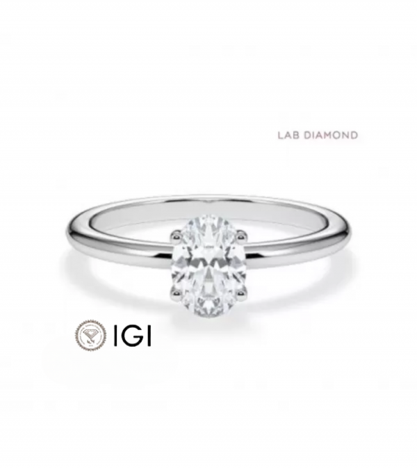 Lab-grown diamond solitaire engagement rings