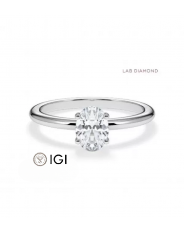Lab-grown diamond solitaire engagement rings