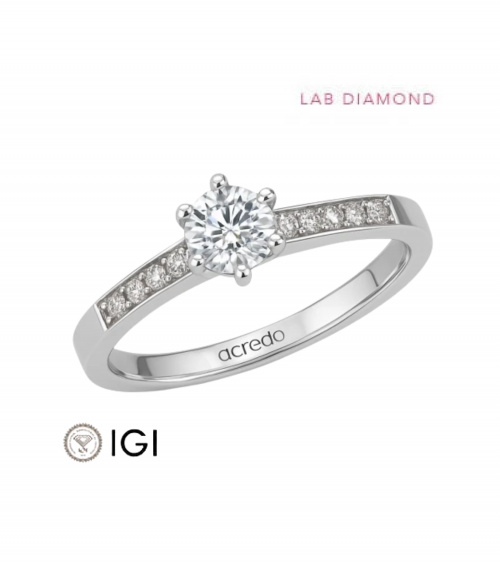 Anillo de compromiso combinado con diamante de laboratorio | Staring