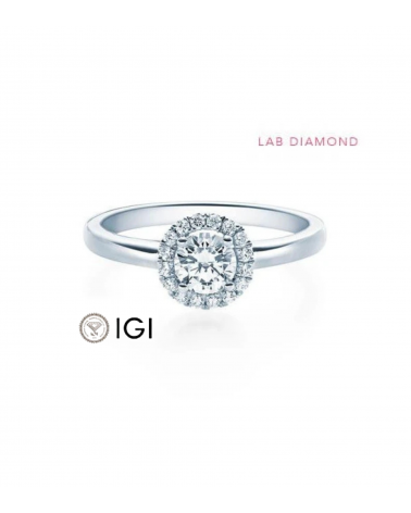 Uno de los mejores anillos de compromiso con diamantes en oro blanco