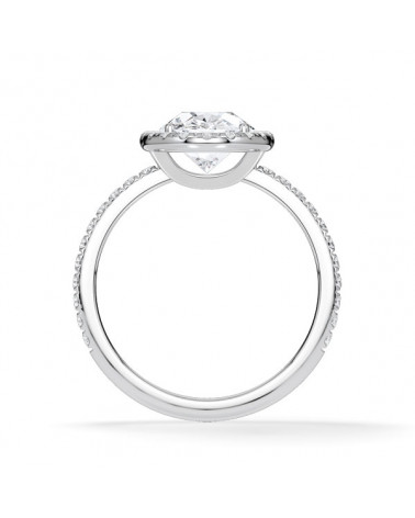 Anillos de compromiso halo con diamantes de laboratorio | Staring