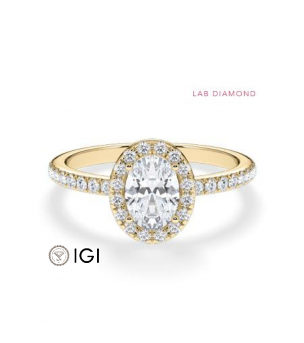 Anillos de pedida tipo halo  con diamantes de laboratorio | Staring