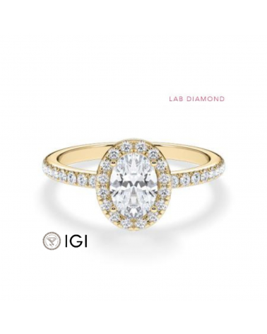 Anillos de pedida tipo halo  con diamantes de laboratorio | Staring