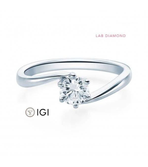 Anillo de compromiso original con un diamante artificial ético