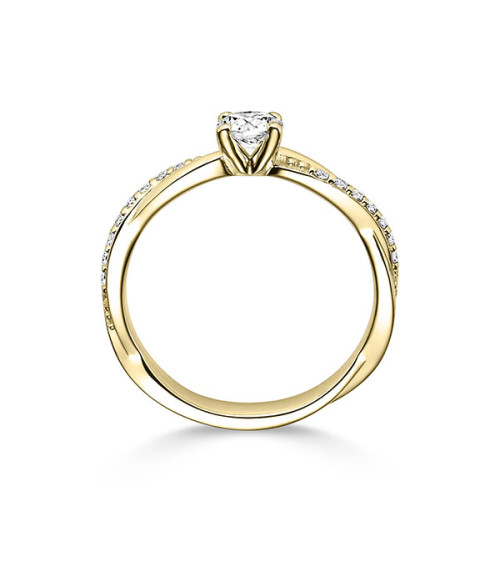 Exclusive combinated yellow gold engagement ring  | Staring