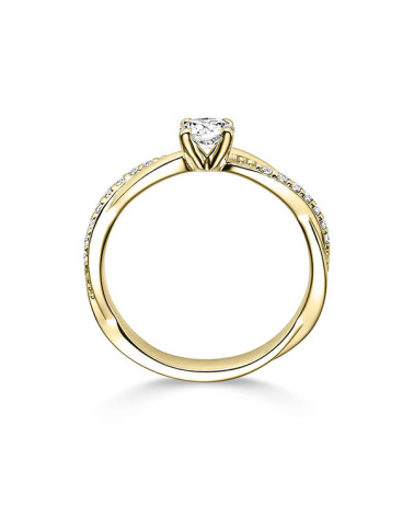 Exclusive combinated yellow gold engagement ring  | Staring