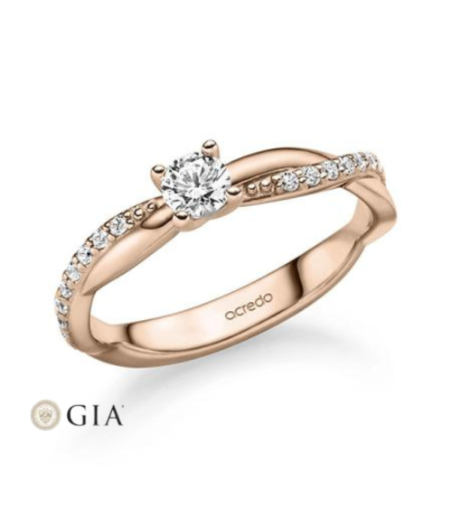 Exclusive combinated pink gold engagement ring  | Staring