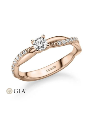 Exclusive combinated pink gold engagement ring  | Staring