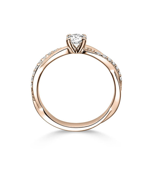 Anillos de compromiso combinados en oro rosa | Staring