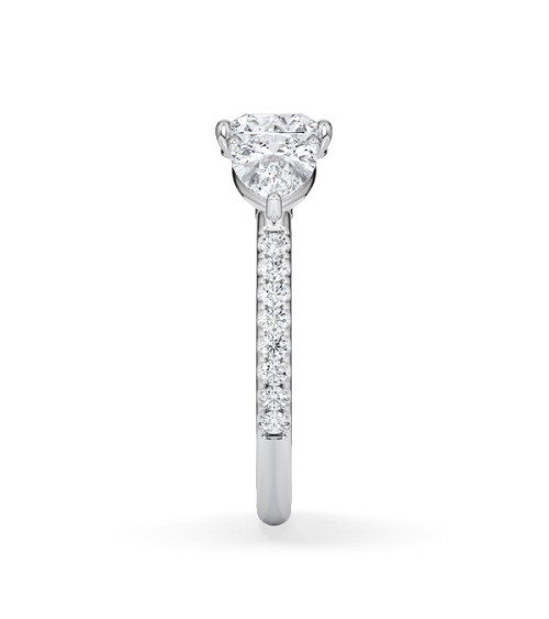 Gold or platinum engagement ring with various diamond cuts | Starting